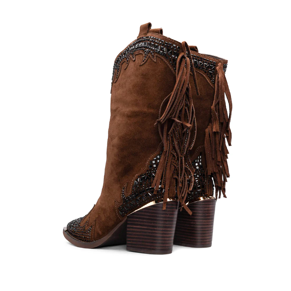 Bota Texana Mulher Camurça Camel - Image 3