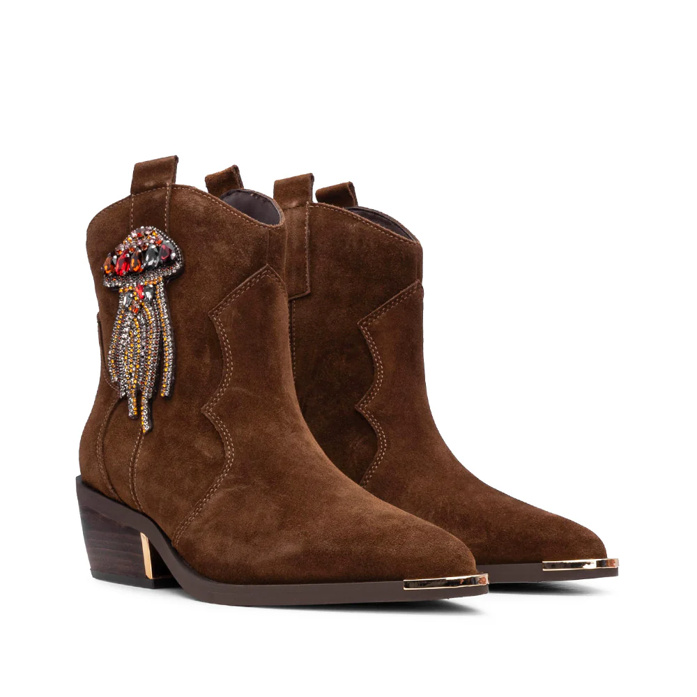 Botim Texana Mulher Pele Camel - Image 2