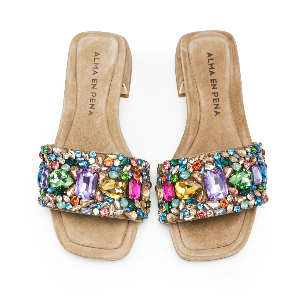 Chinelo Casual Mulher Camurça Bege - Image 5