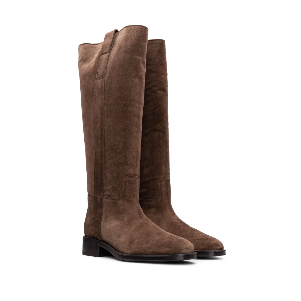 Bota Cano Alto Mulher Camurça Castanho - Image 2