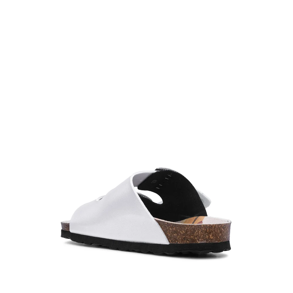 Chinelo Salto Raso Mulher Pele Sintética Branco - Image 4