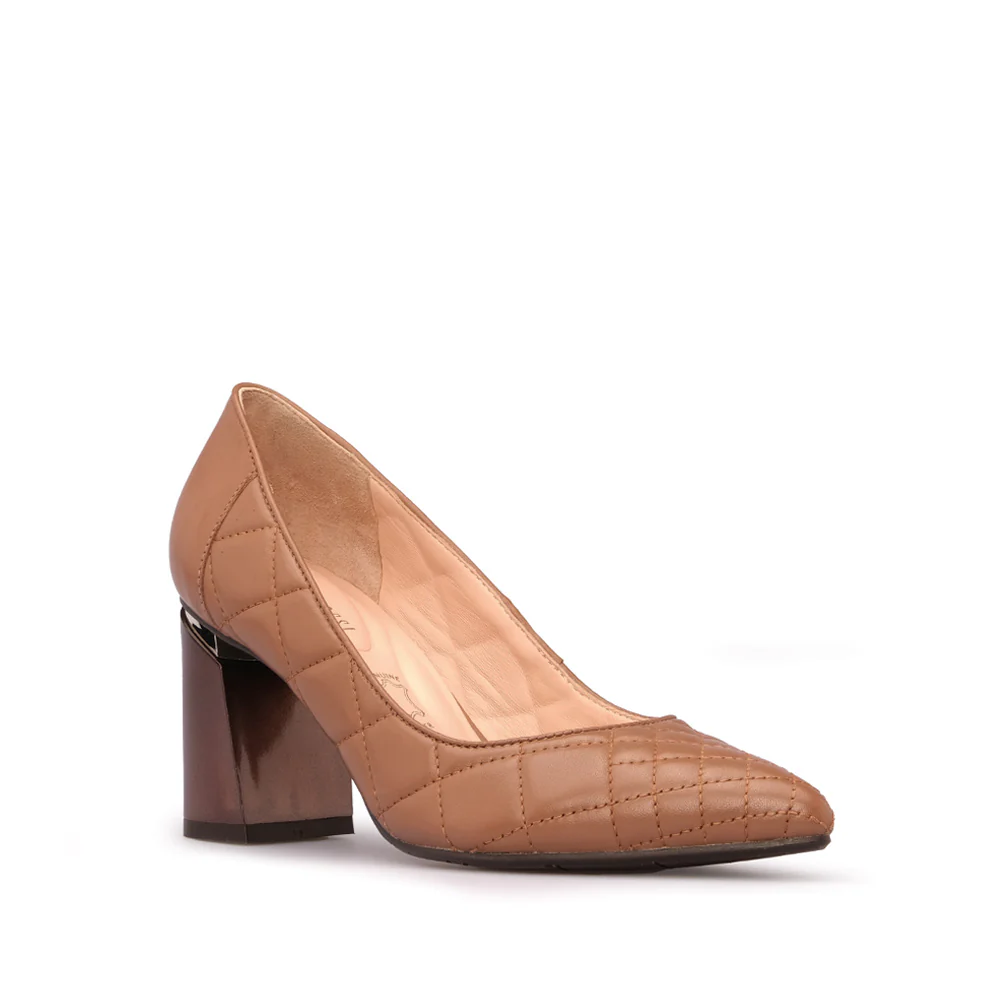 Sapato Salto Alto Mulher Pele Camel - Image 3