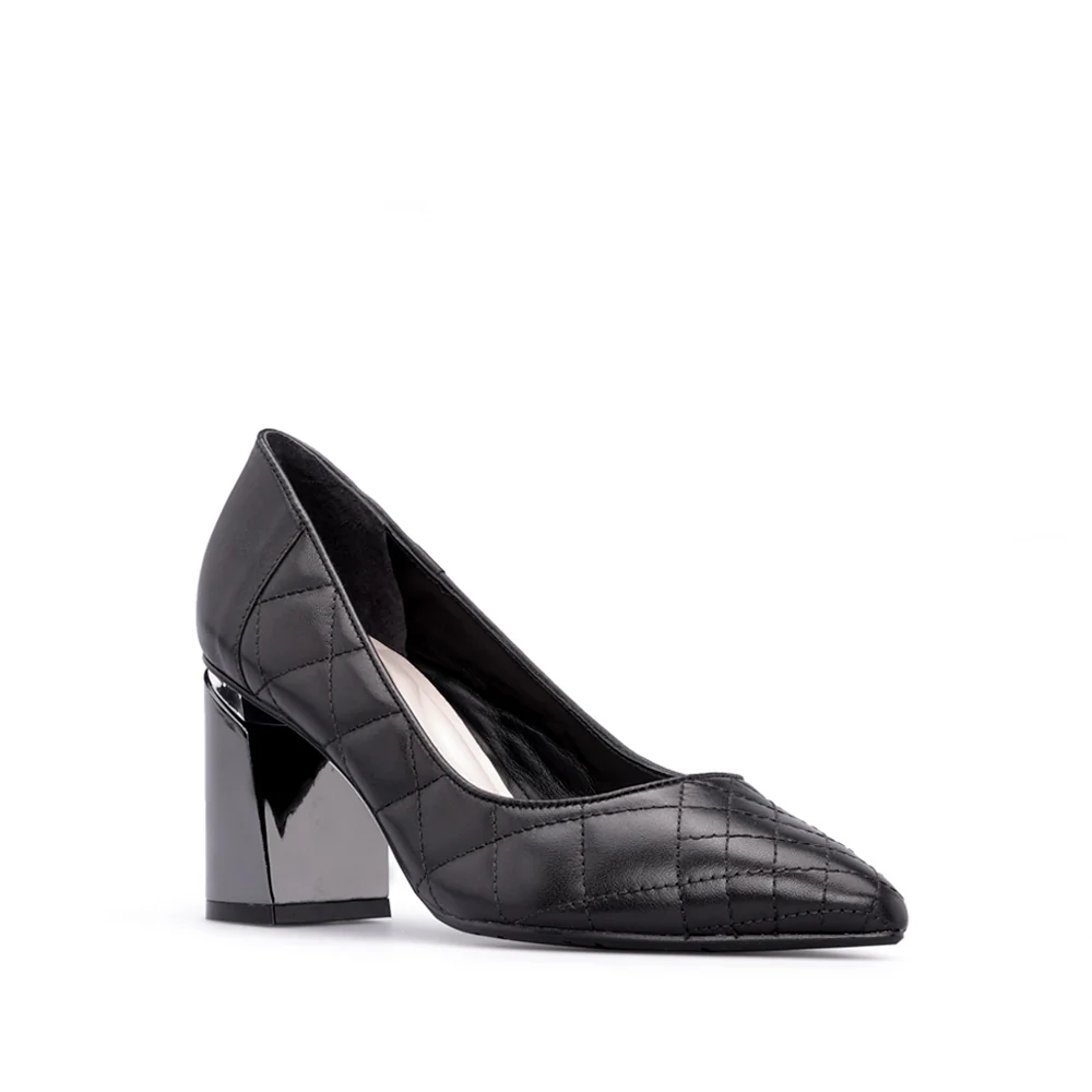 Sapato Salto Alto Mulher Pele Preto - Image 3