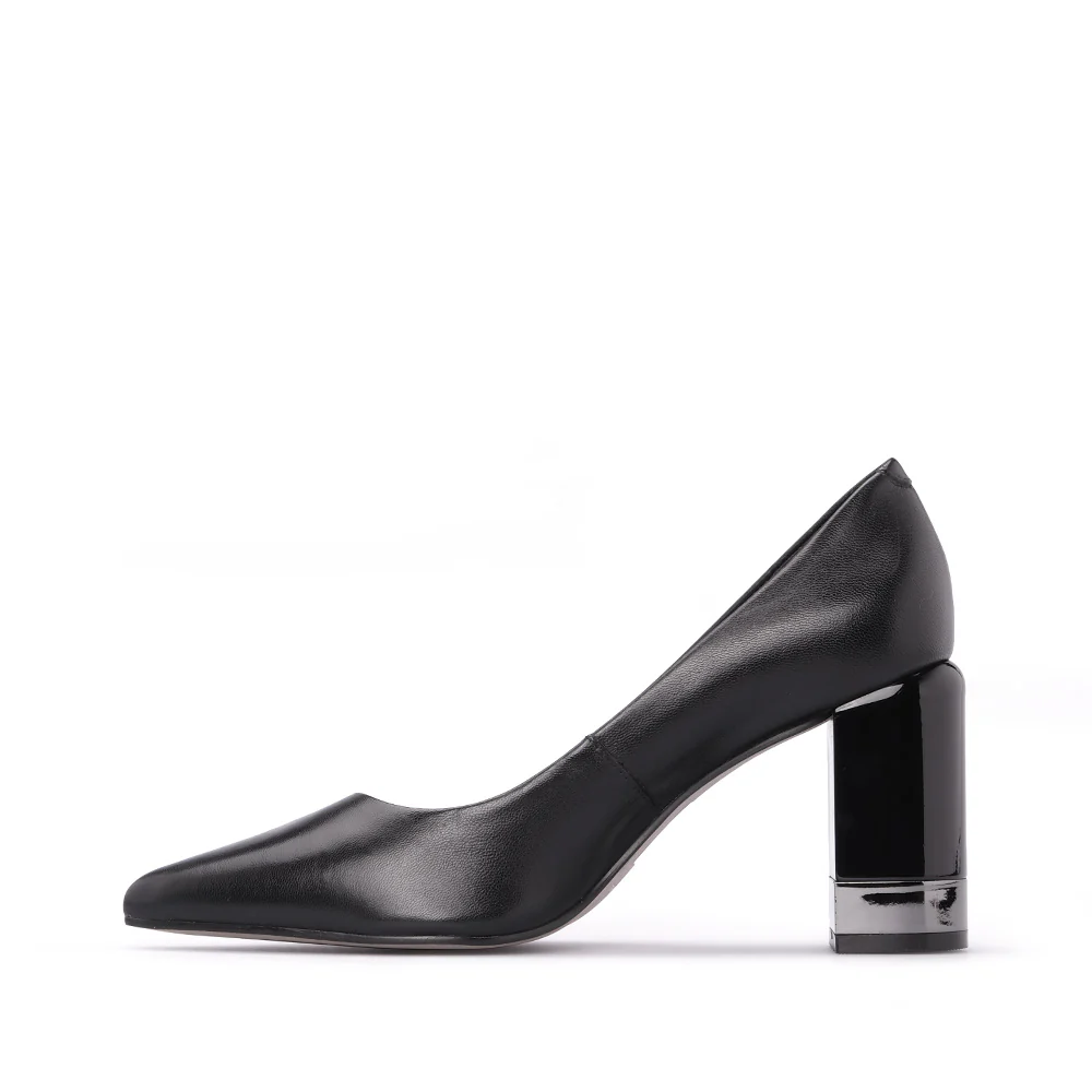 Sapato Salto Alto Mulher Pele Preto - Image 2