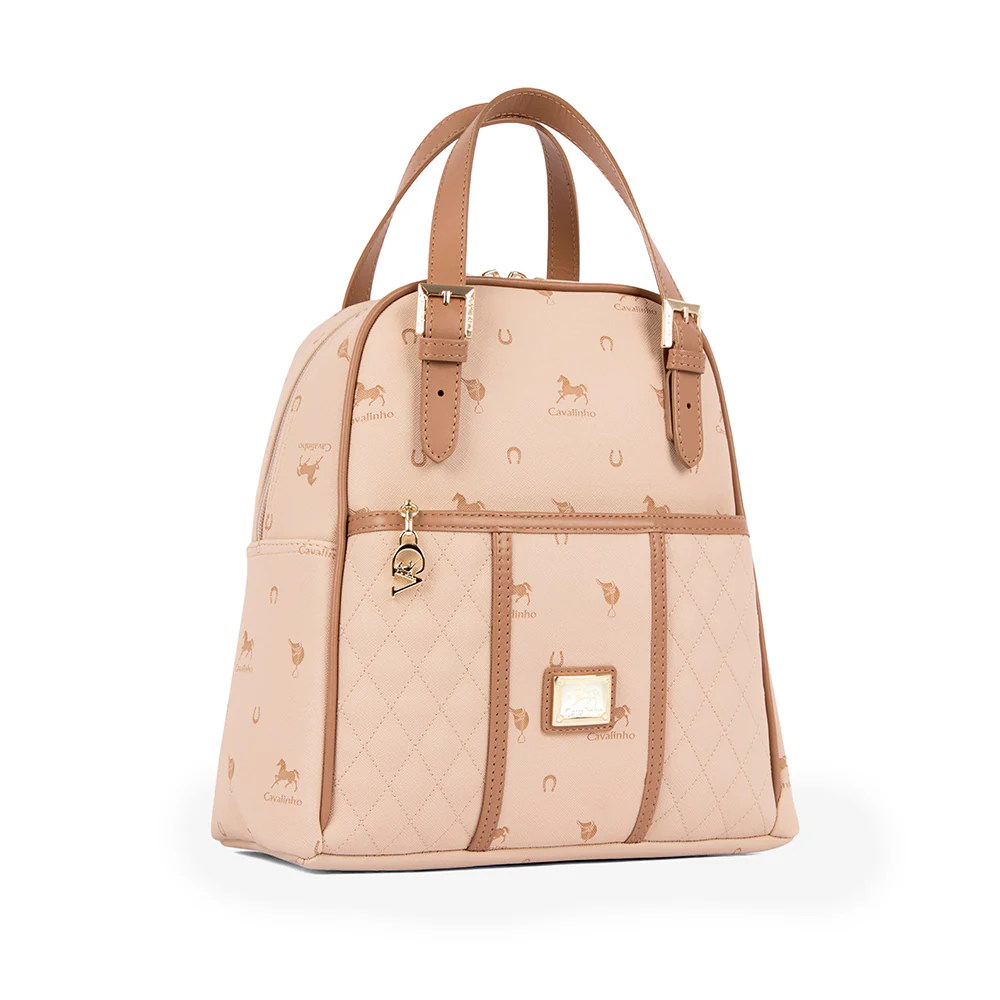Mala Mochila Mulher Pele Bege - Image 2