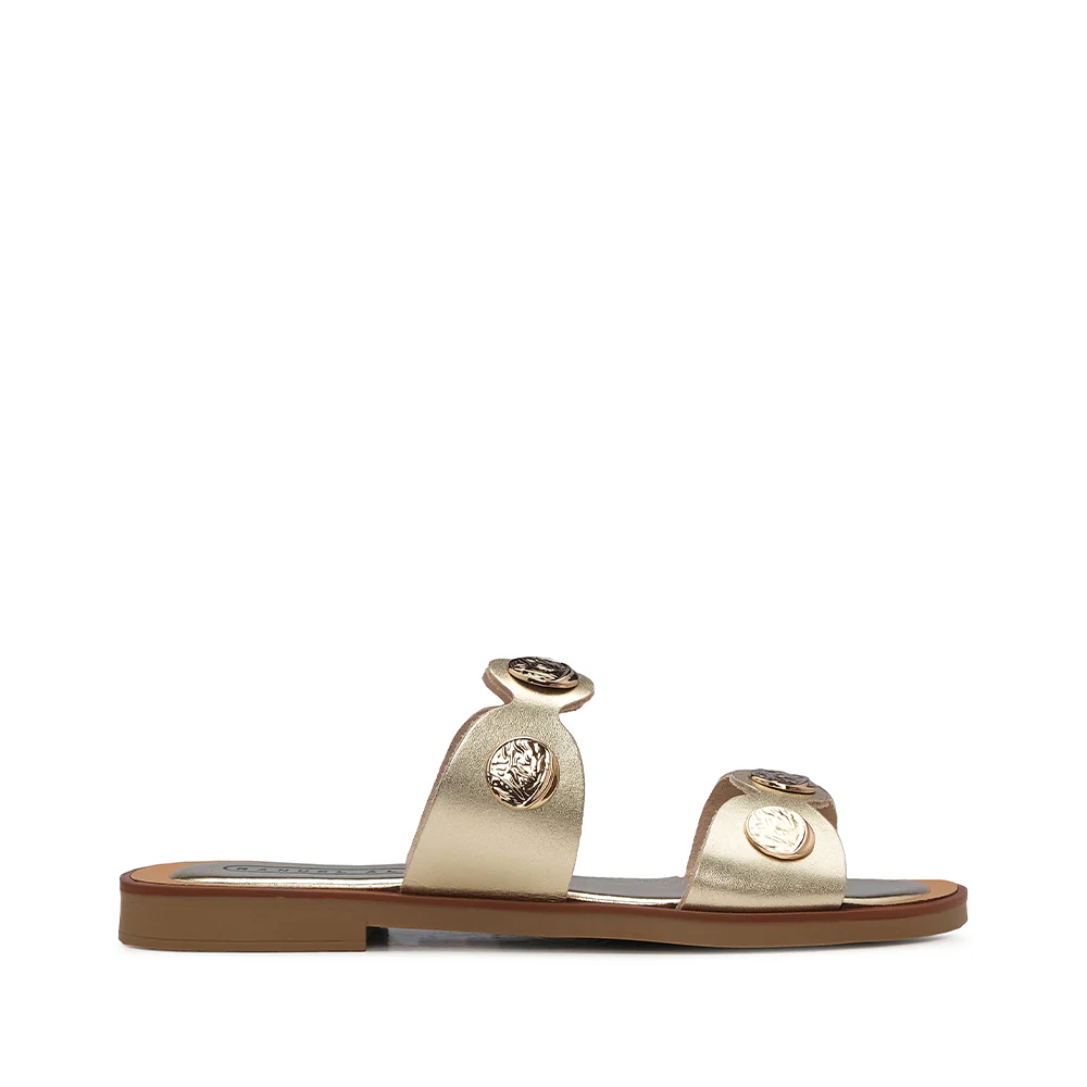 Chinelo Casual Mulher Metalizado Champagne