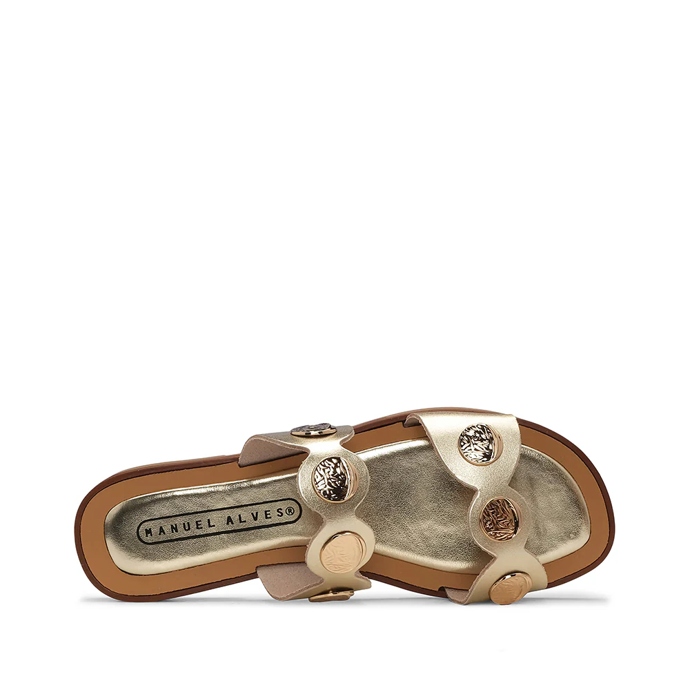 Chinelo Casual Mulher Metalizado Champagne - Image 5