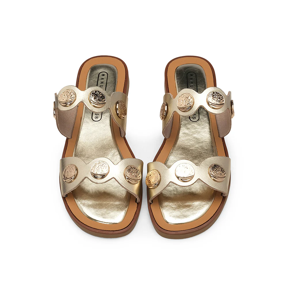 Chinelo Casual Mulher Metalizado Champagne - Image 6