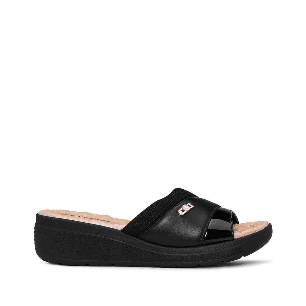 Chinelo Salto Cunha Mulher Pele Preto