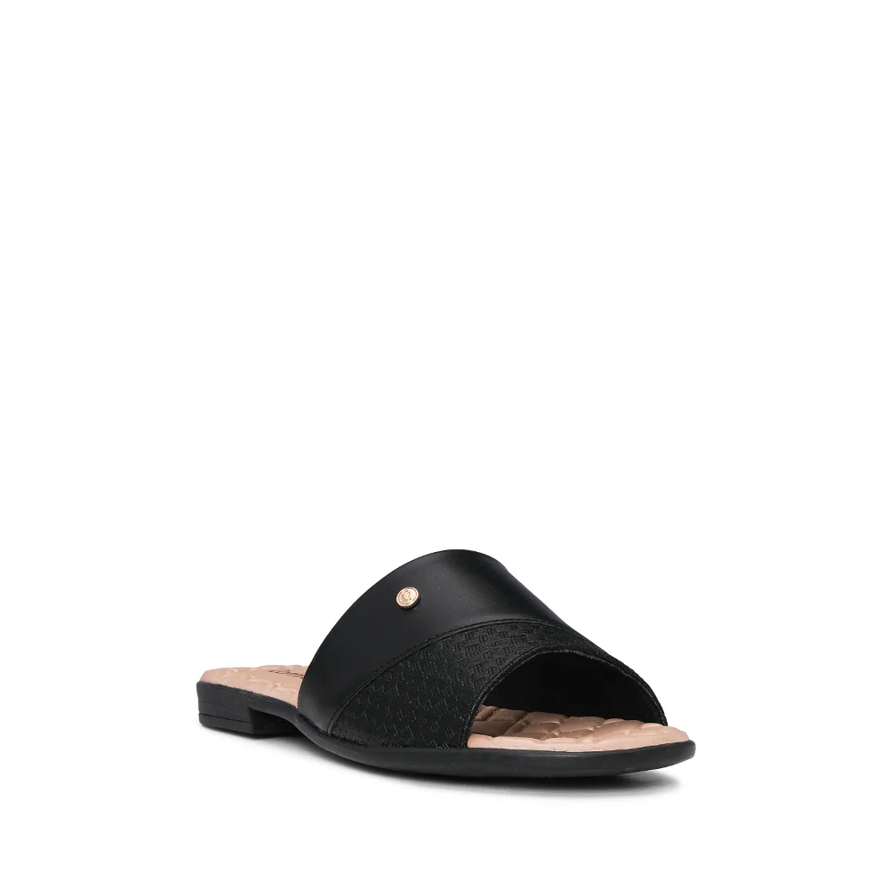 Chinelo Salto Raso Mulher Pele Preto - Image 3