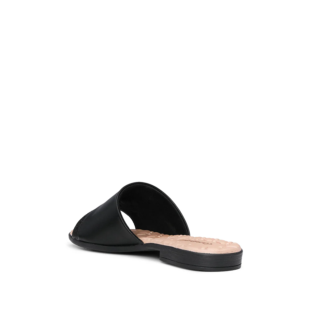 Chinelo Salto Raso Mulher Pele Preto - Image 4