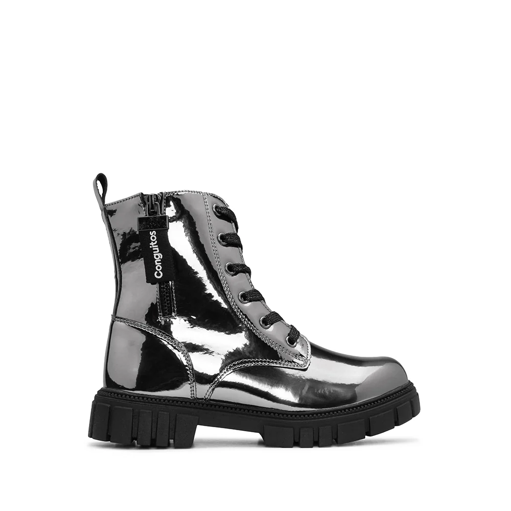 Bota Casual Criança Verniz Bronze
