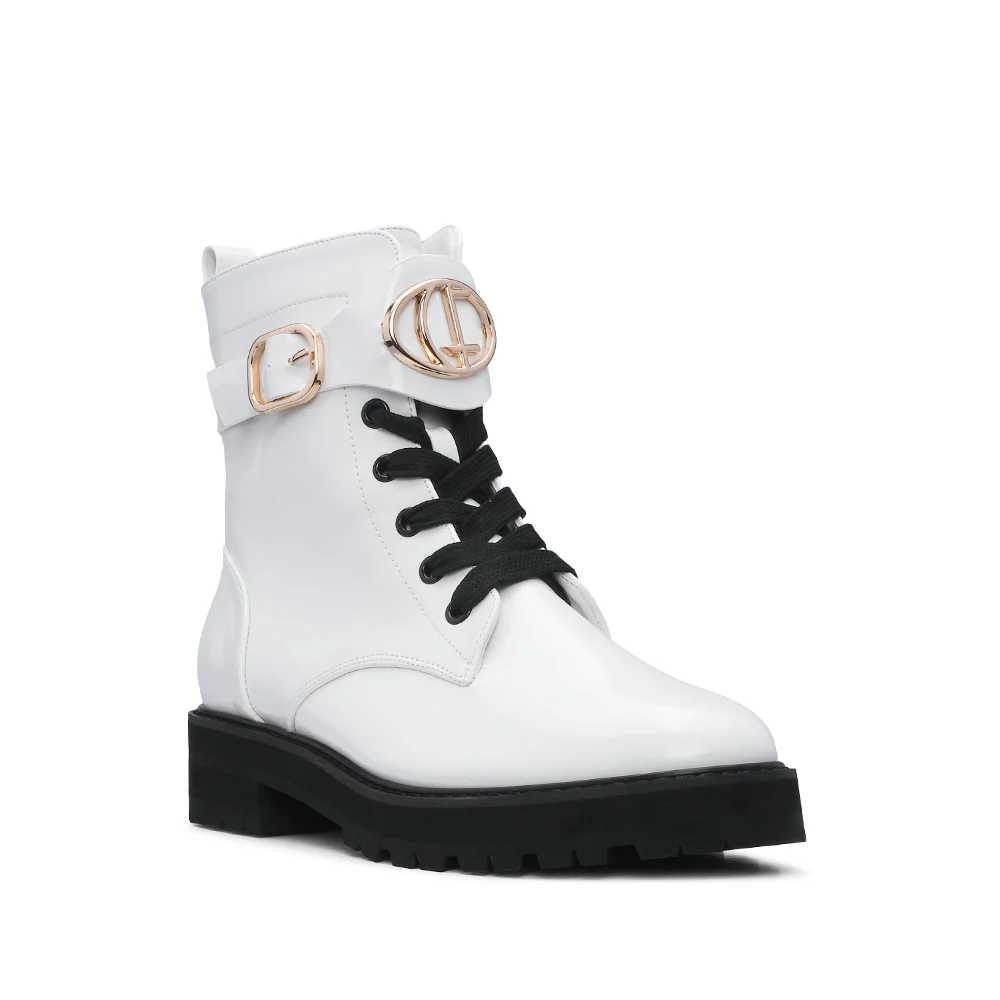 Botim Casual Mulher Pele Sintética Branco - Image 3