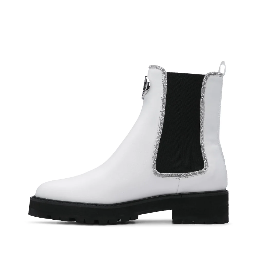 Botim Casual Mulher Pele Sintética Branco - Image 2