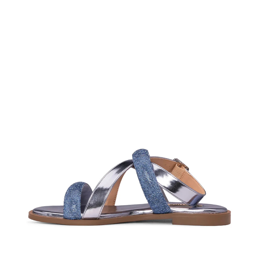 Sandália Salto Raso Mulher Pele Azul - Image 2