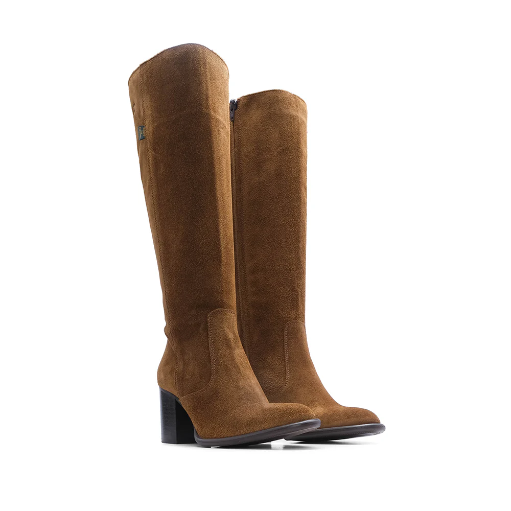Bota Cano Alto Mulher Camurça Camel - Image 2
