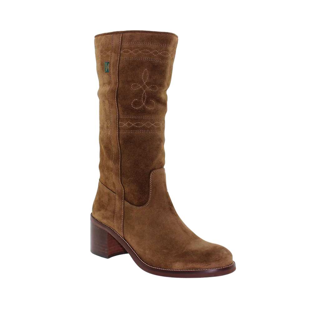Bota Salto Médio Mulher Camurça Camel - Image 3