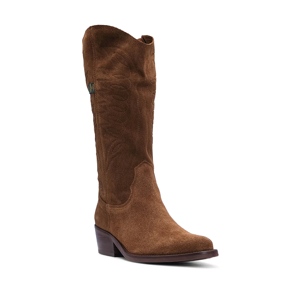 Bota Salto Médio Mulher Camurça Camel - Image 3