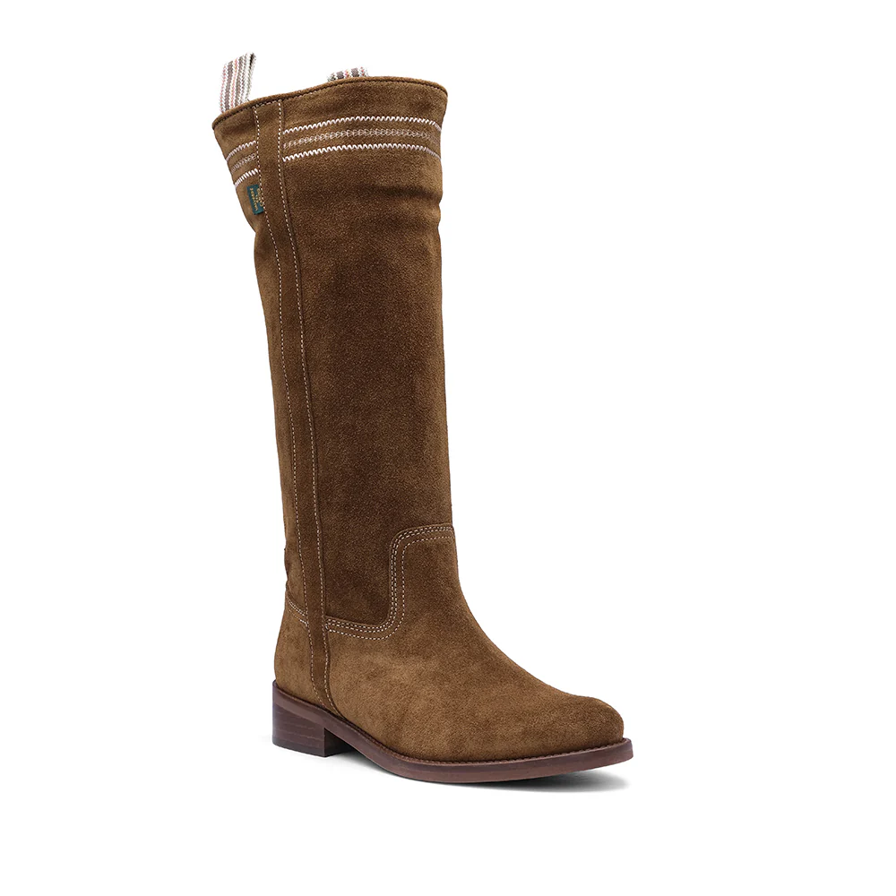 Bota Salto Raso Mulher Camurça Camel - Image 3