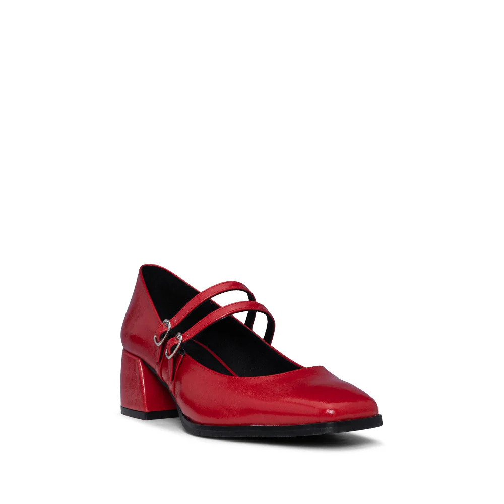 Sapato Mary Jane Mulher Verniz Vermelho - Image 3