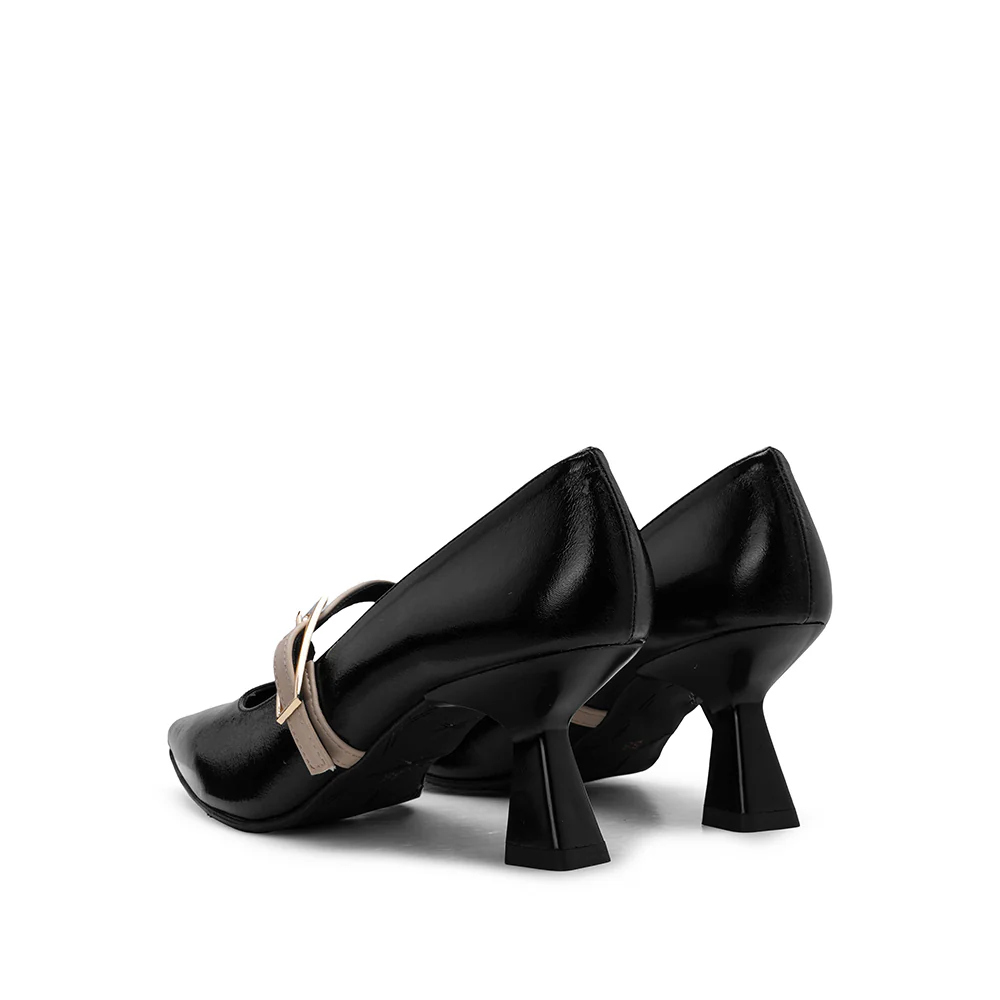 Sapato Salto Médio Mulher Verniz Preto - Image 3