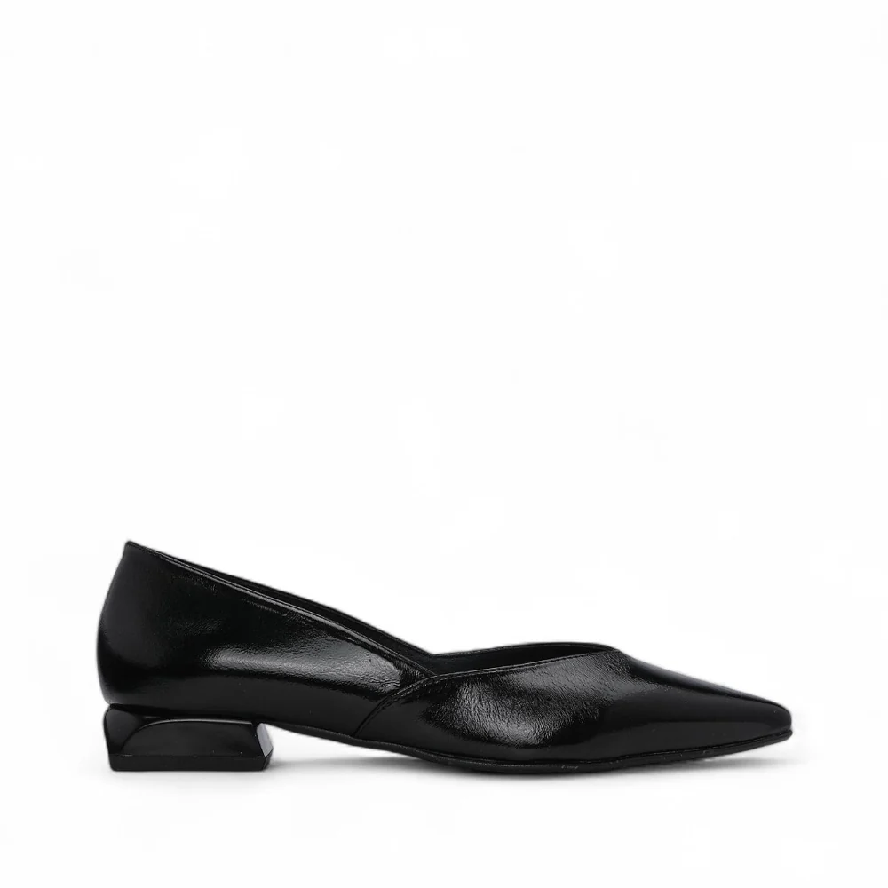 Sapato Salto Raso Mulher Verniz Preto