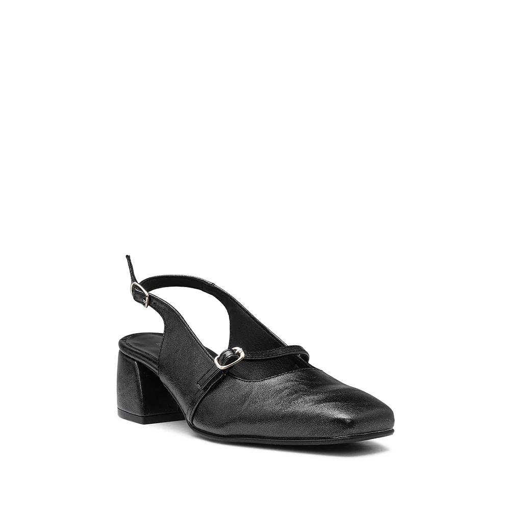 Sapato Slingback Mulher Pele Preto - Image 3