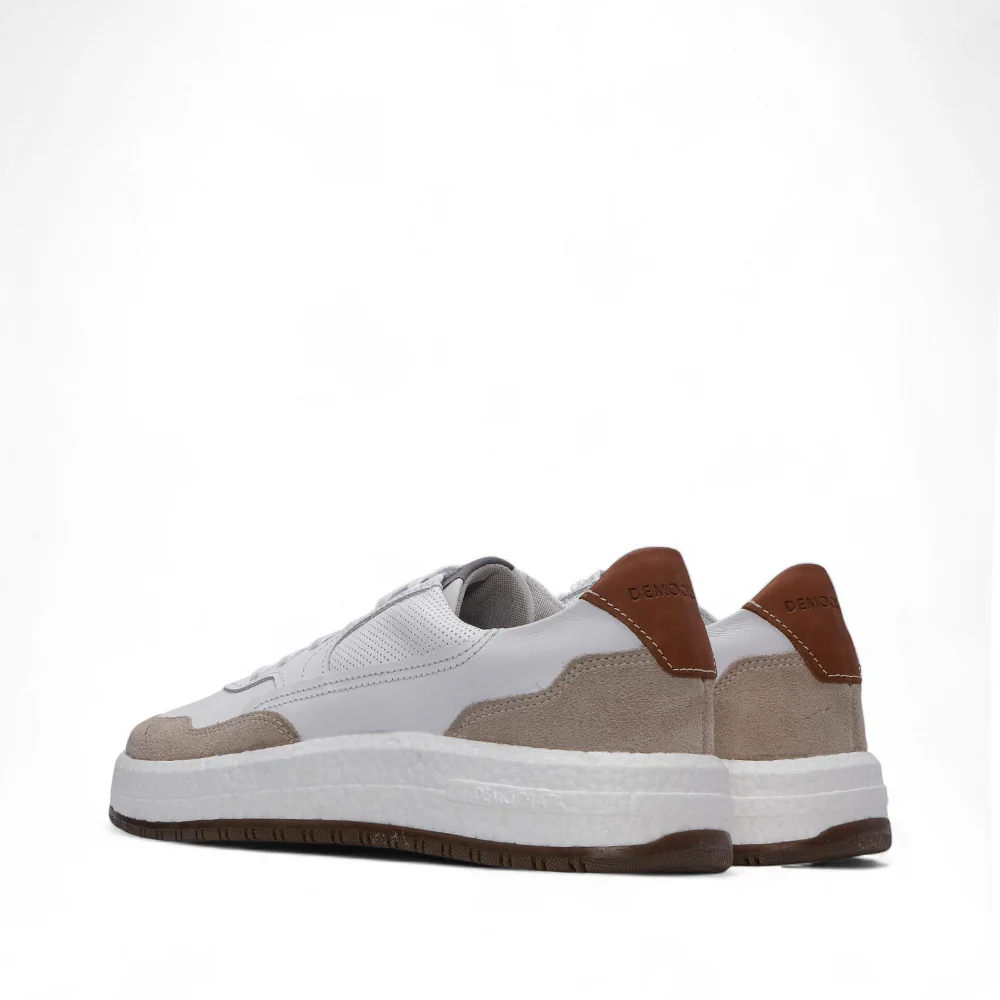Sapatilha Casual Homem Pele Bege E Branco - Image 3