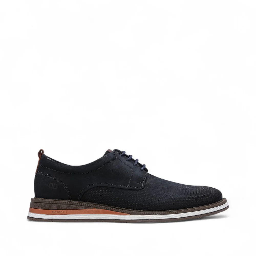 Sapato Casual Homem Pele Azul Marinho