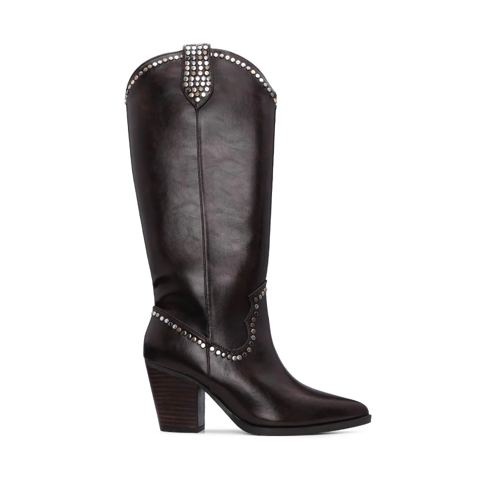 Bota Cano Alto Mulher  Castanho