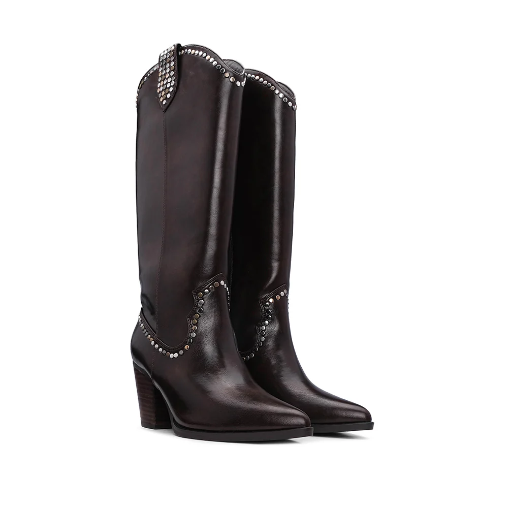 Bota Cano Alto Mulher  Castanho - Image 2