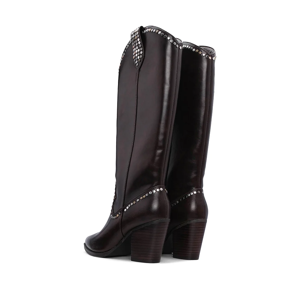 Bota Cano Alto Mulher  Castanho - Image 3