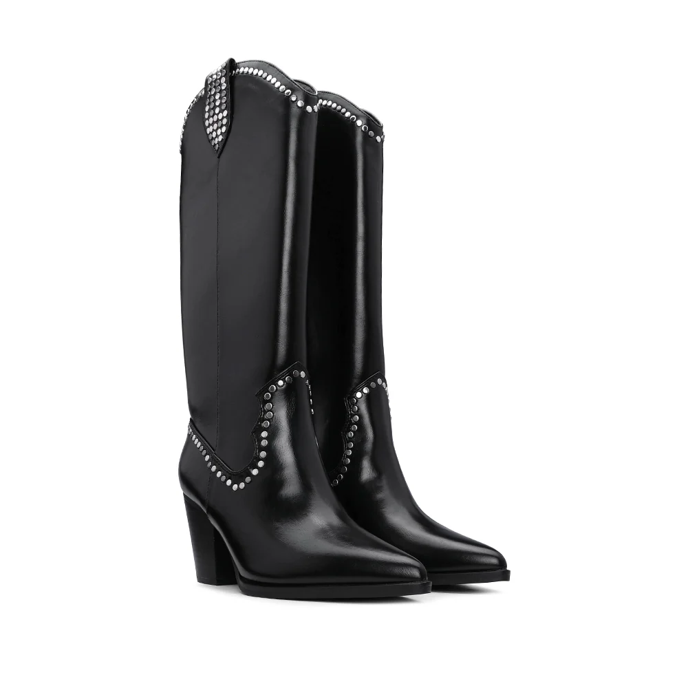 Bota Cano Alto Mulher  Preto - Image 2