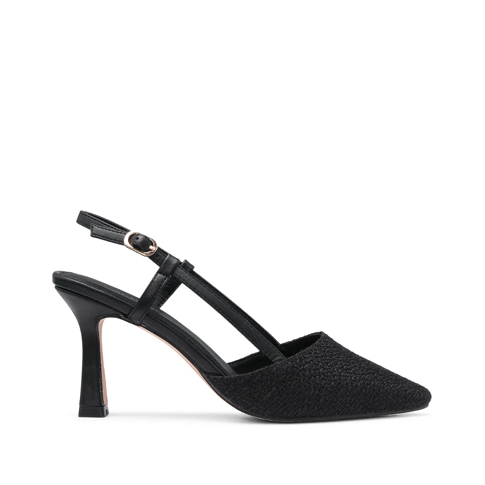 Sapato Salto Alto Mulher Gravado Preto