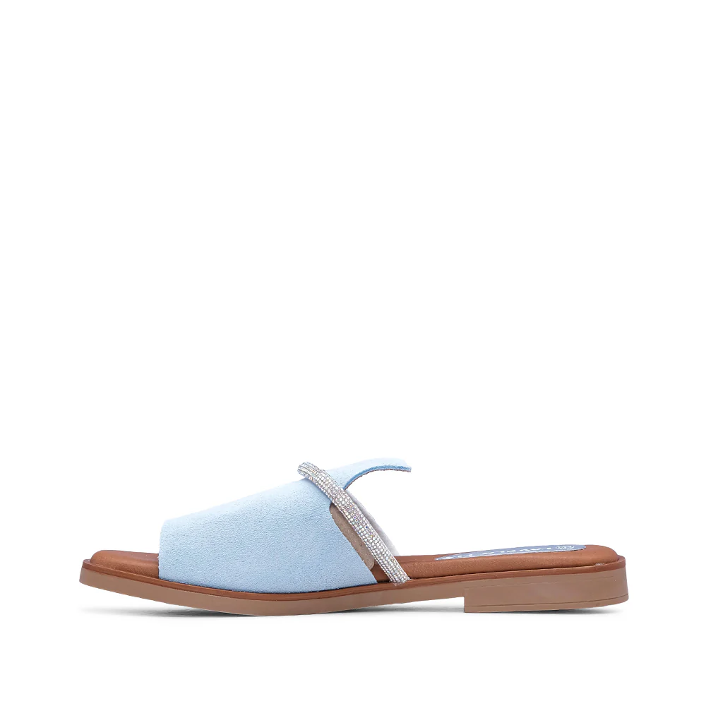 Chinelo Casual Mulher Camurça Azul Bebe - Image 2