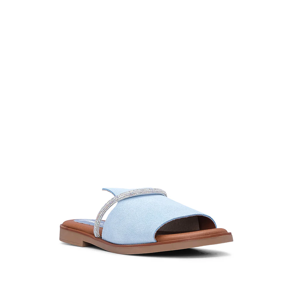 Chinelo Casual Mulher Camurça Azul Bebe - Image 3