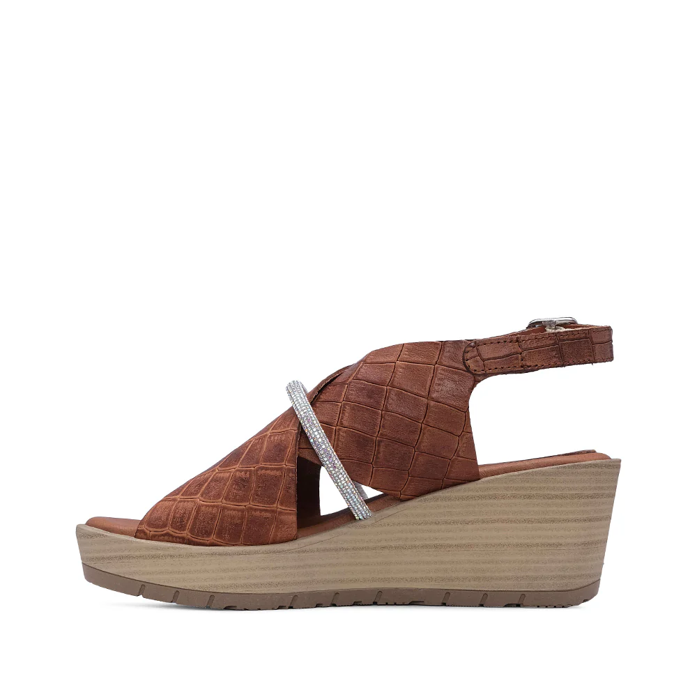 Sandália Salto Cunha Mulher Animal Print Camel - Image 2