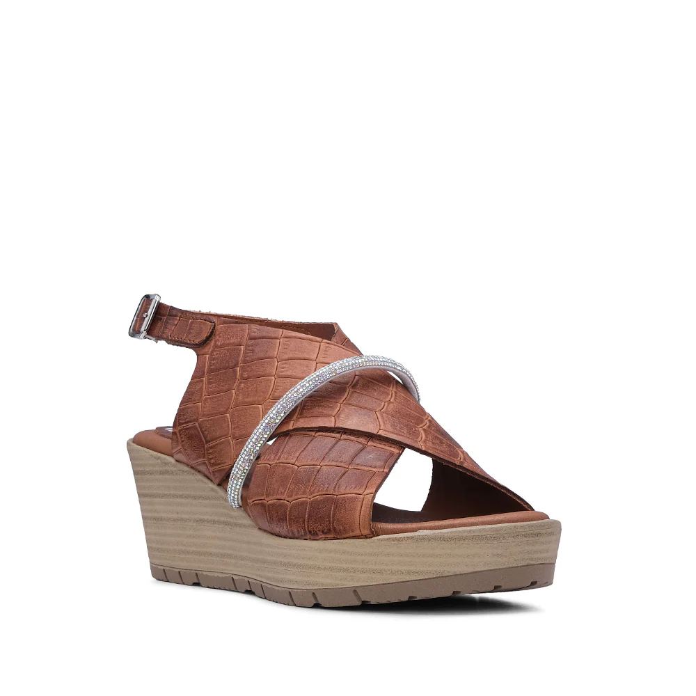 Sandália Salto Cunha Mulher Animal Print Camel - Image 3