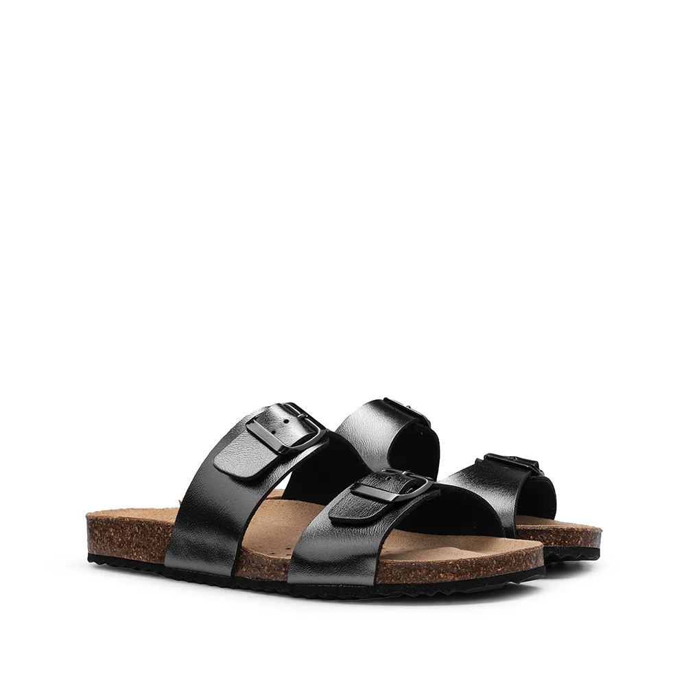 Chinelo Casual Mulher Metalizado Chumbo - Image 2
