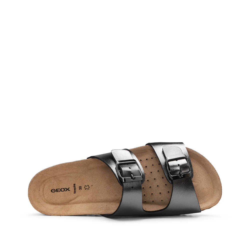 Chinelo Casual Mulher Metalizado Chumbo - Image 4