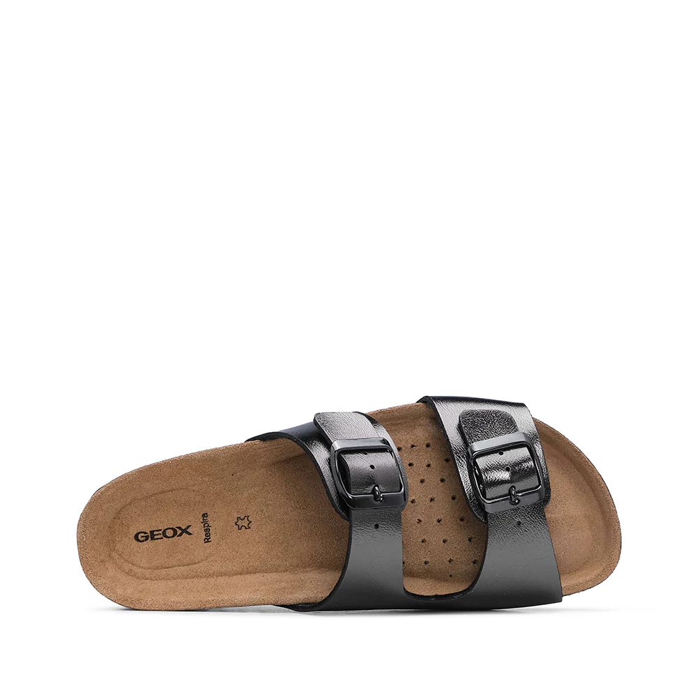 Chinelo Casual Mulher Metalizado Chumbo - Image 6