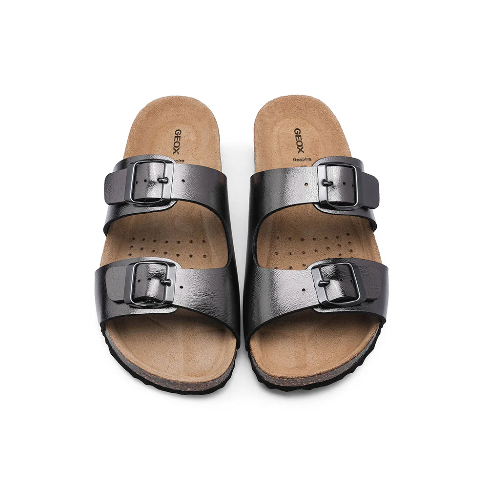 Chinelo Casual Mulher Metalizado Chumbo - Image 7