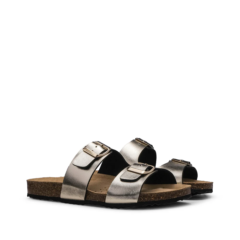 Chinelo Casual Mulher Metalizado Dourado - Image 2