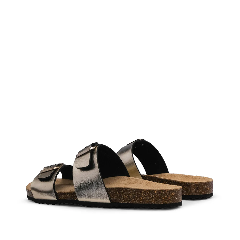 Chinelo Casual Mulher Metalizado Dourado - Image 3