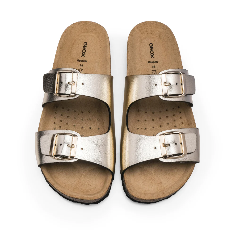 Chinelo Casual Mulher Metalizado Dourado - Image 5