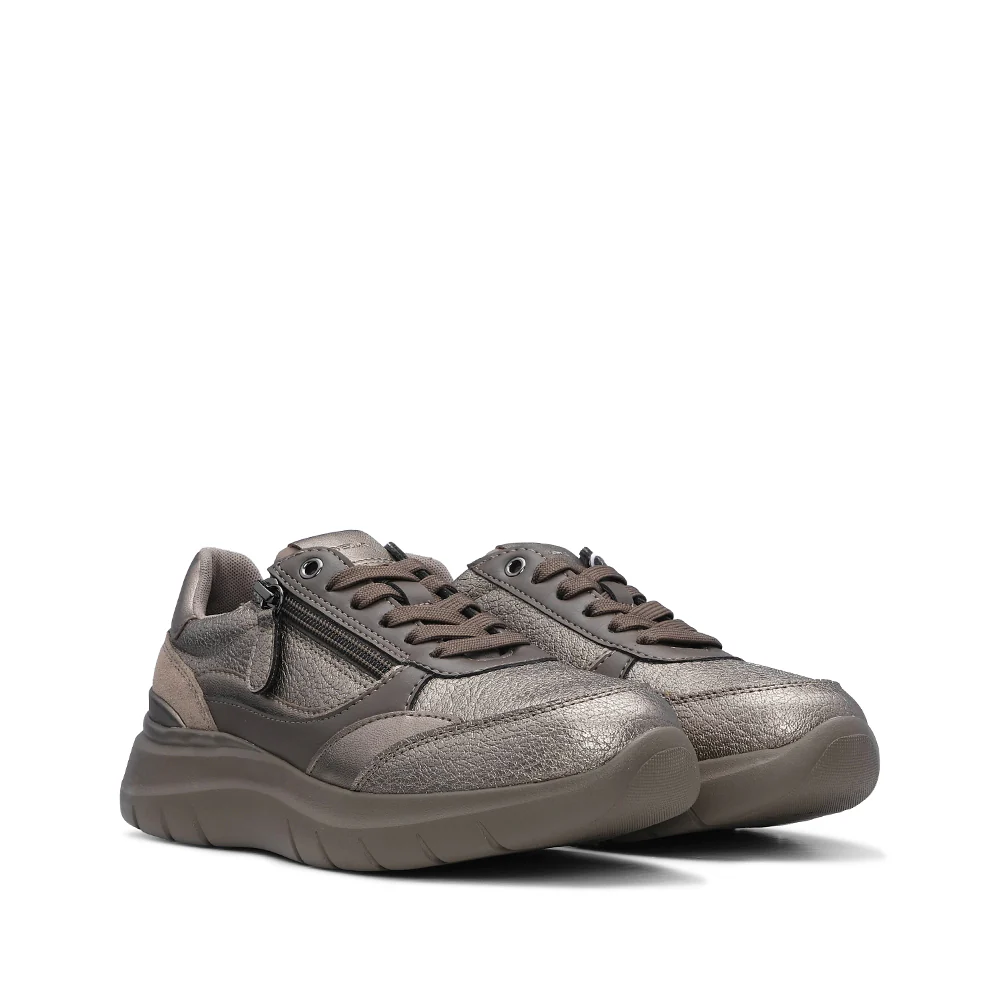 Sapatilha Casual Mulher Pele Taupe - Image 3