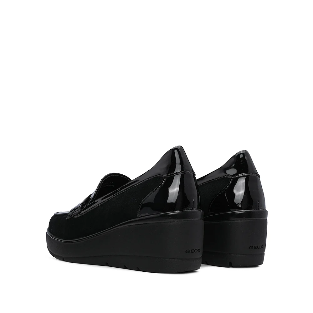 Sapato Salto Cunha Mulher Verniz Preto - Image 4