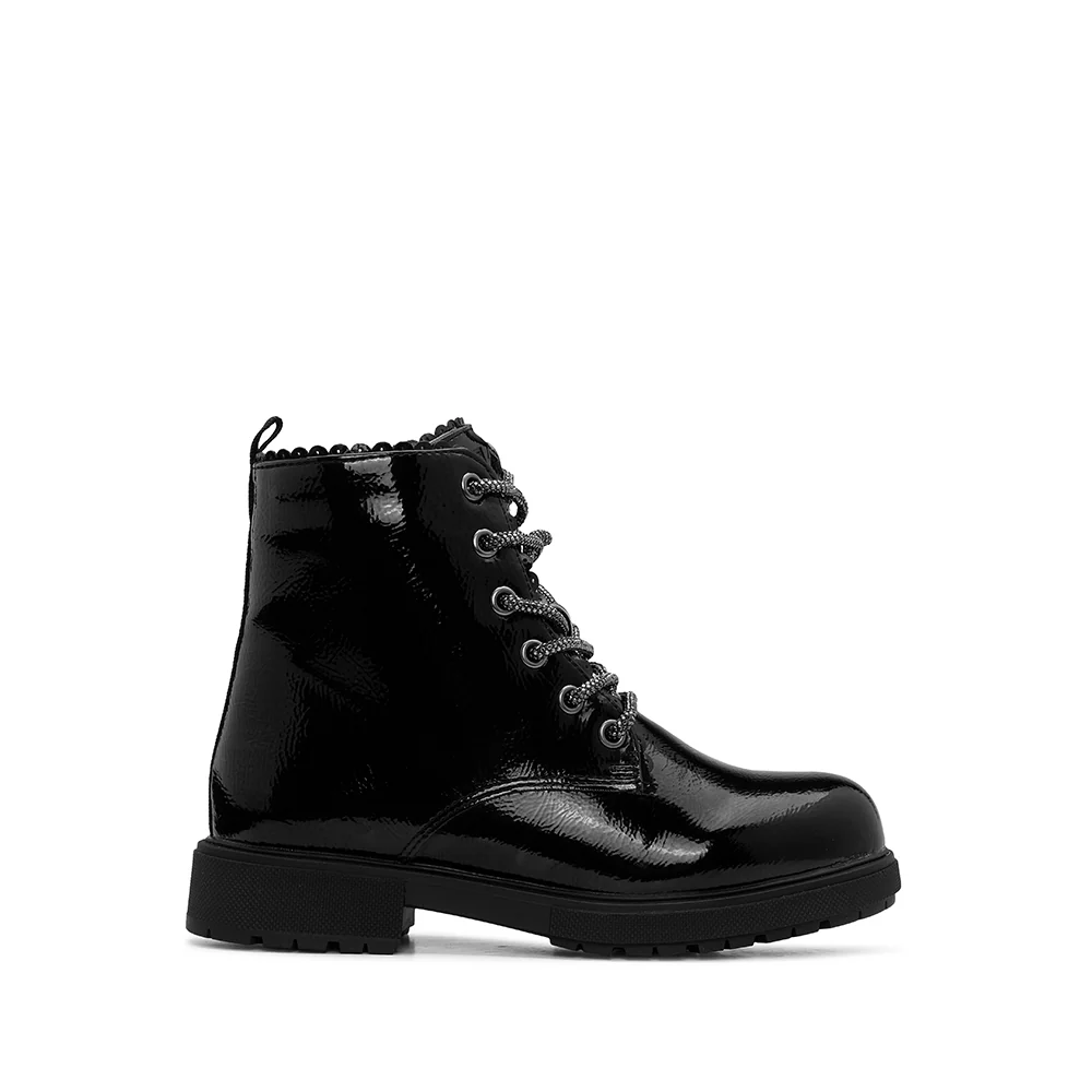 Bota Casual Criança Verniz Preto