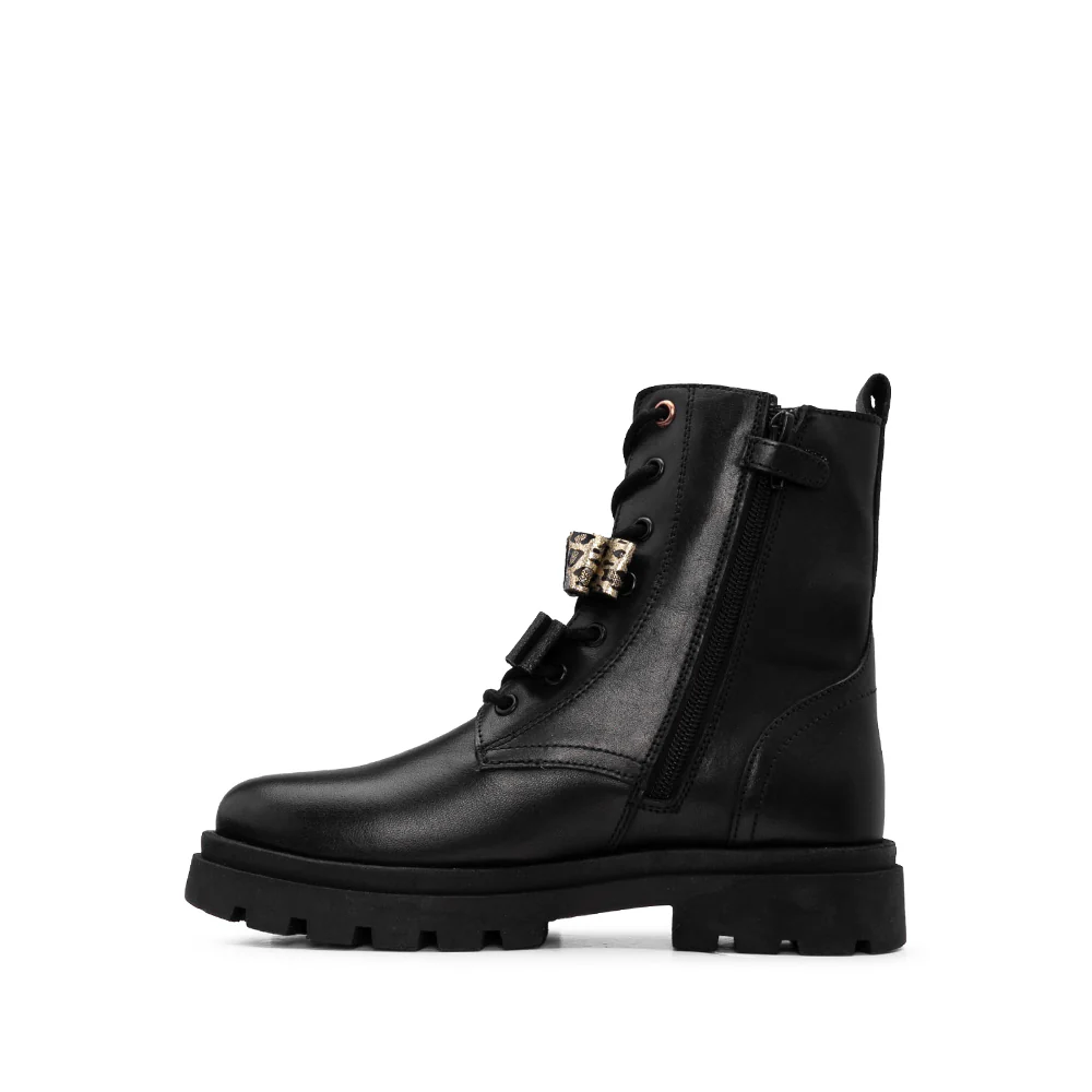 Bota Militar Criança Pele Preto - Image 2