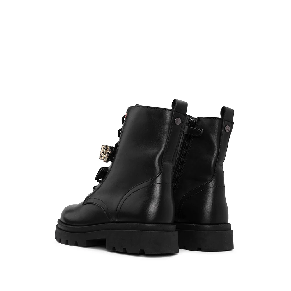 Bota Militar Criança Pele Preto - Image 4